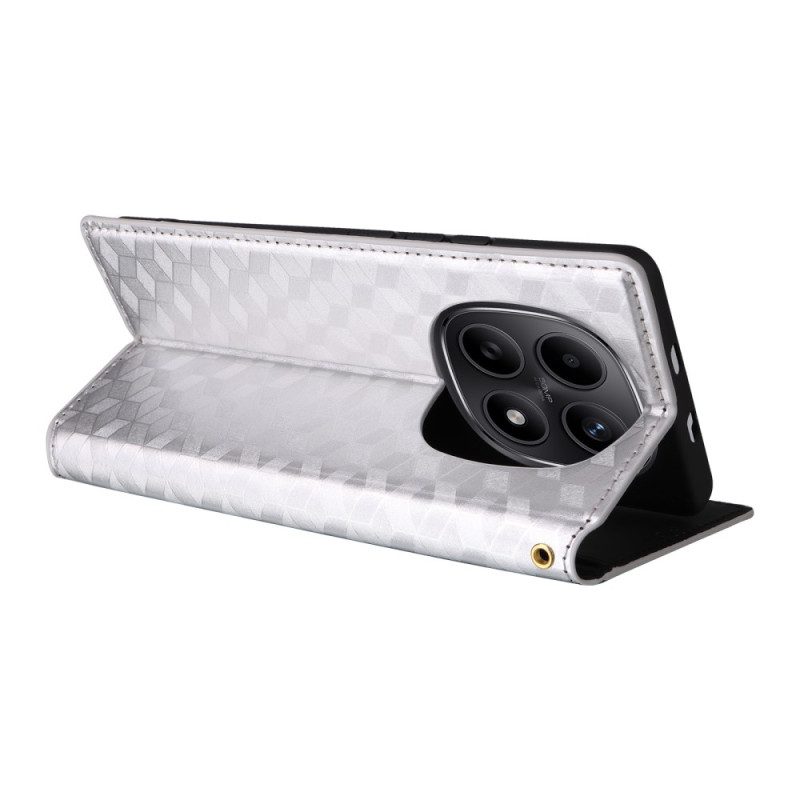 Folio-fodral Xiaomi Redmi Note 15 5g Telefonfodral Graverat Diamantmönster