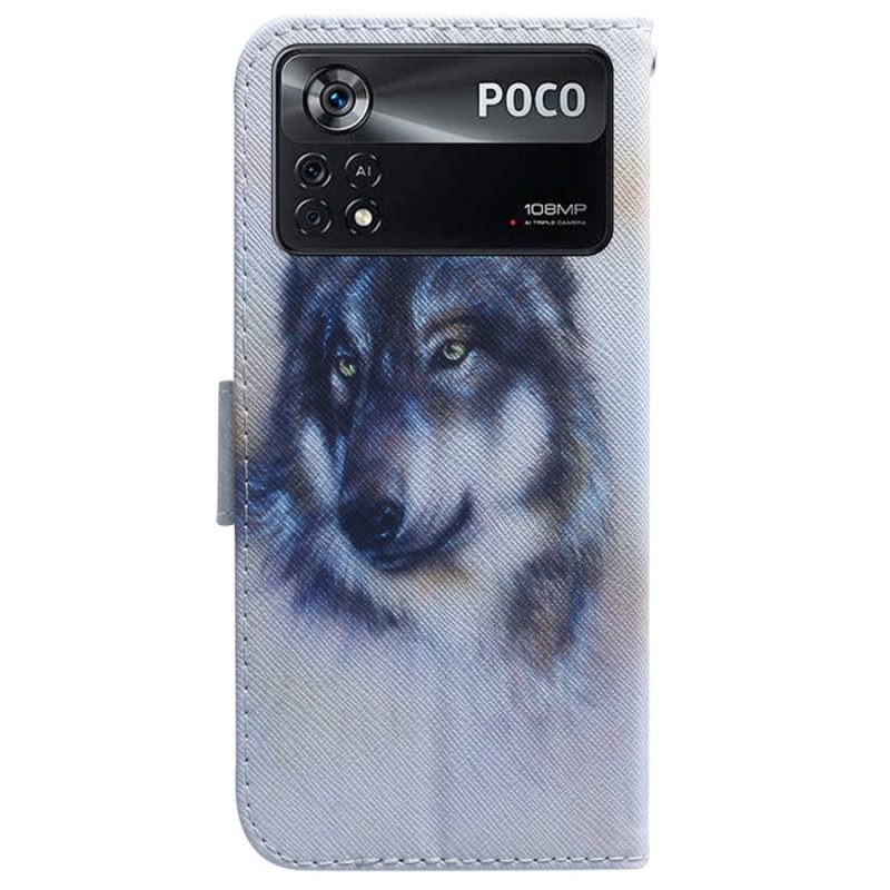 Läderfodral För Poco X4 Pro 5G Akvarellhund