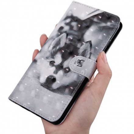 Läderfodral För Xiaomi Mi 10T Lite / Redmi Note 9 Pro 5G Svartvit Hund