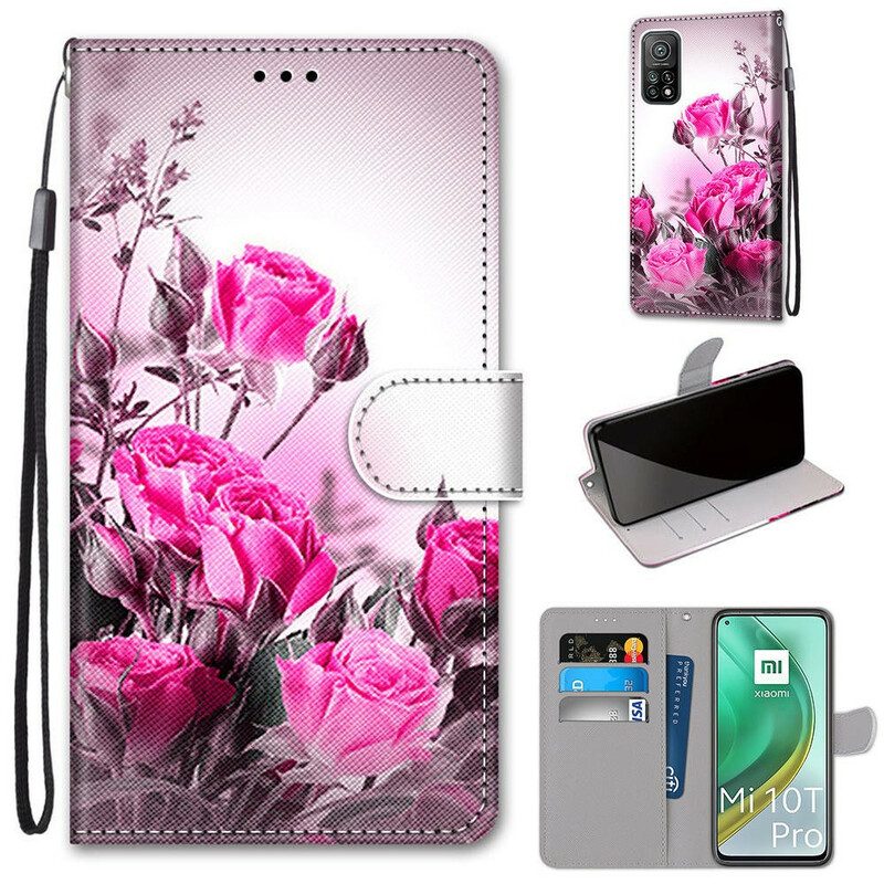 Läderfodral För Xiaomi Mi 10T / 10T Pro Magiska Blommor