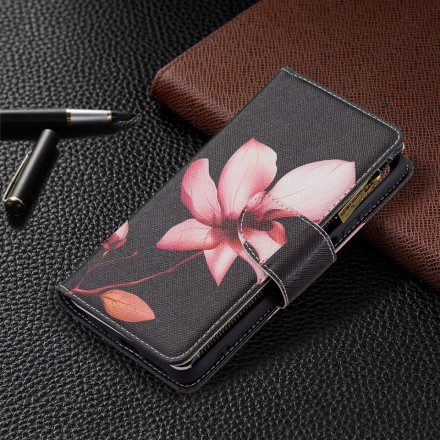 Läderfodral För Xiaomi Redmi 10 Ficka Med Dragkedja För Blommor