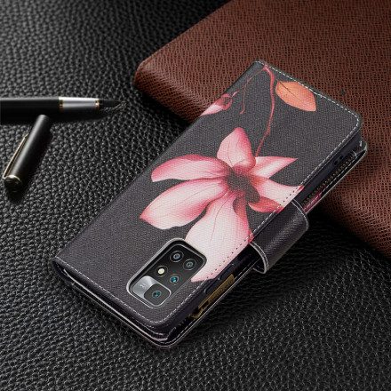 Läderfodral För Xiaomi Redmi 10 Ficka Med Dragkedja För Blommor