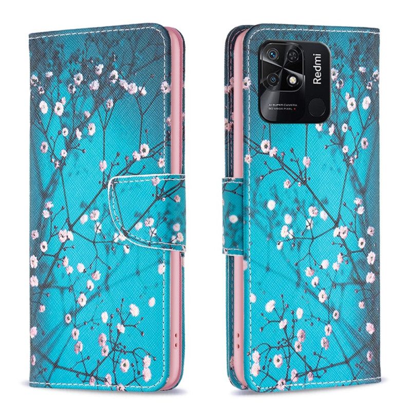 Läderfodral För Xiaomi Redmi 10C Blommande Grenar