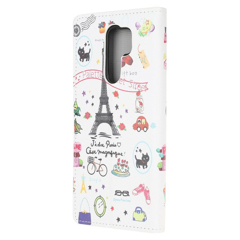 Läderfodral För Xiaomi Redmi 9 Jag Älskar Paris