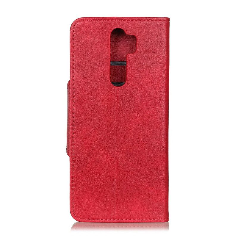 Läderfodral För Xiaomi Redmi 9 Vintage Konstläder Och Knapp