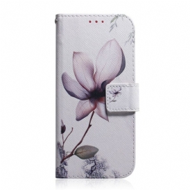 Läderfodral För Xiaomi Redmi 9C Gammal Rosenblomma