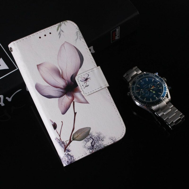 Läderfodral För Xiaomi Redmi 9C Gammal Rosenblomma