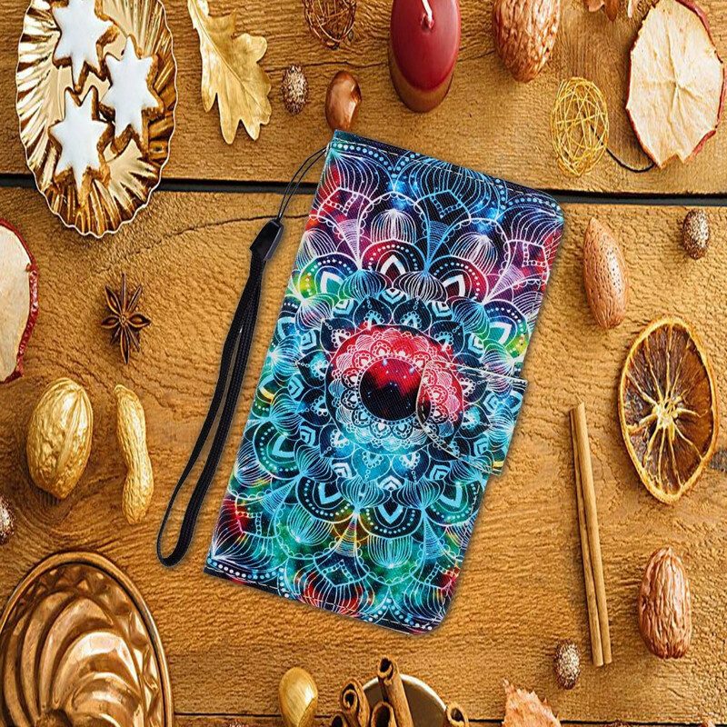 Läderfodral För Xiaomi Redmi 9C Med Kedjar Flashy Strappy Mandala