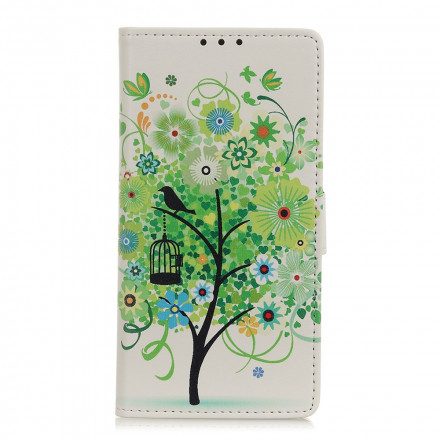 Läderfodral För Xiaomi Redmi Note 10 / 10S Blommande Träd