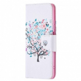 Läderfodral För Xiaomi Redmi Note 10 / 10S Blommigt Träd