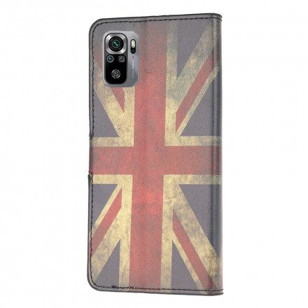 Läderfodral För Xiaomi Redmi Note 10 / 10S Englands Flagga