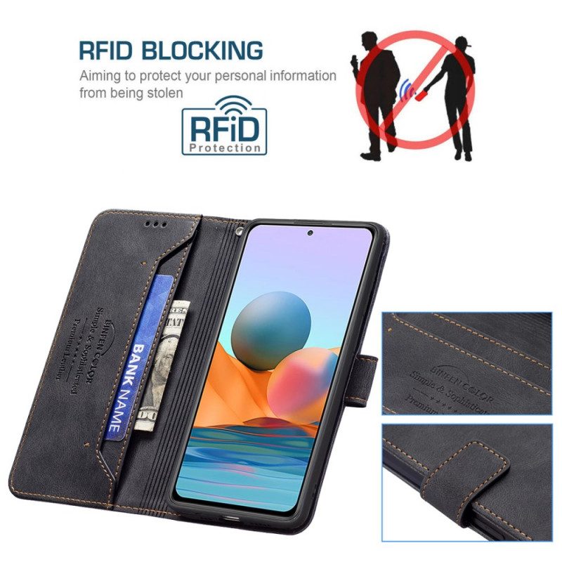 Läderfodral För Xiaomi Redmi Note 10 Pro Rfid Binfen Färg