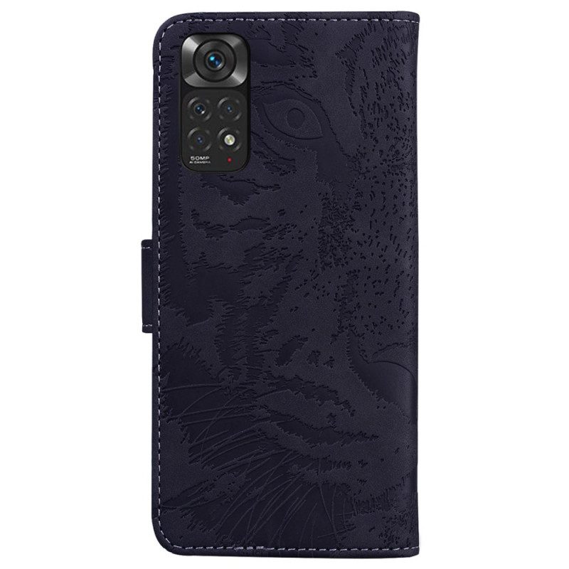 Läderfodral För Xiaomi Redmi Note 11 / 11S Tiger Face Print