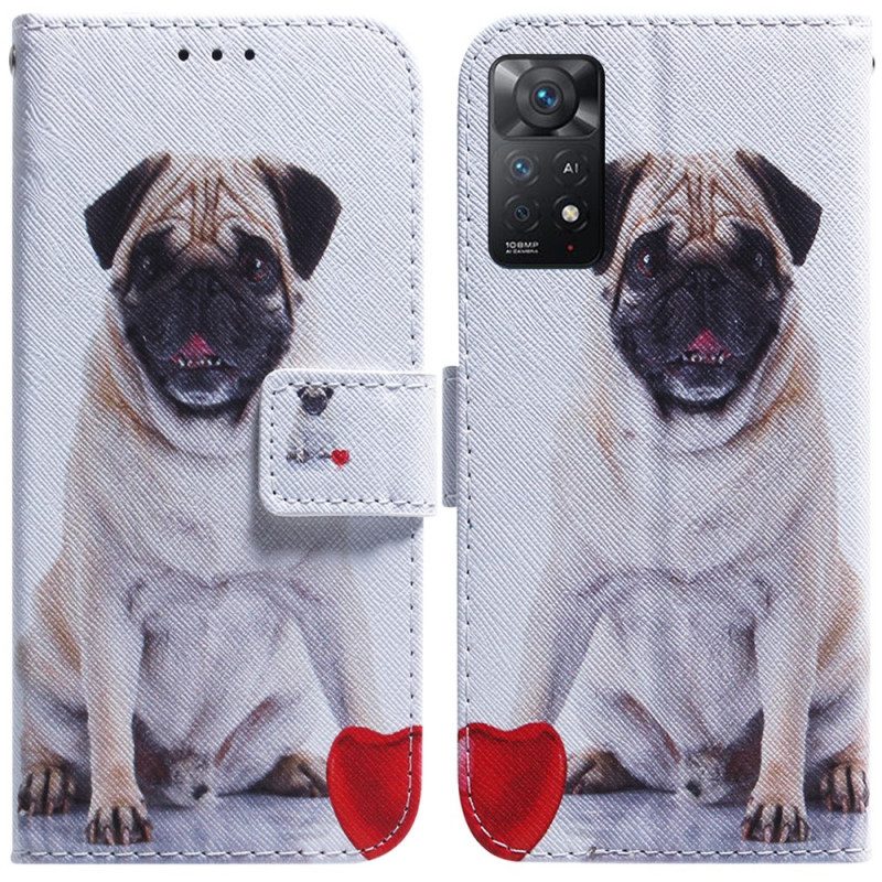 Läderfodral För Xiaomi Redmi Note 11 Pro 4G / 5G Mopshund