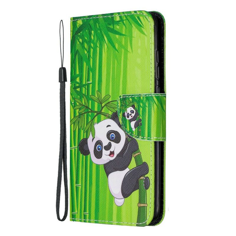 Läderfodral För Xiaomi Redmi Note 8 Pro Panda Och Bambu