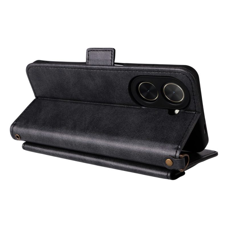 Läderfodral Poco C71 Telefonfodral Axelrem