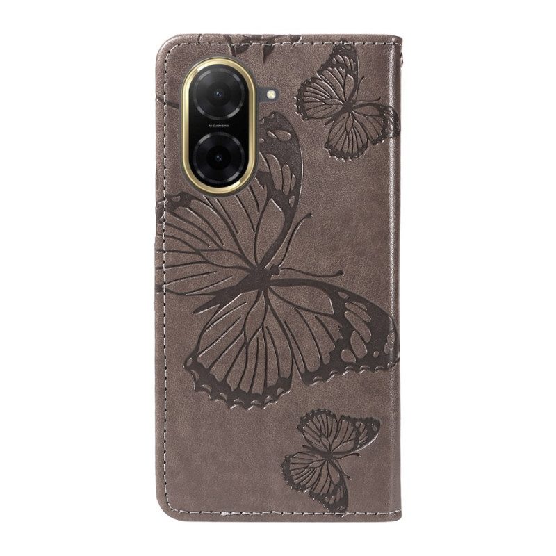 Läderfodral Poco C71 Telefonfodral Jättefjärilar