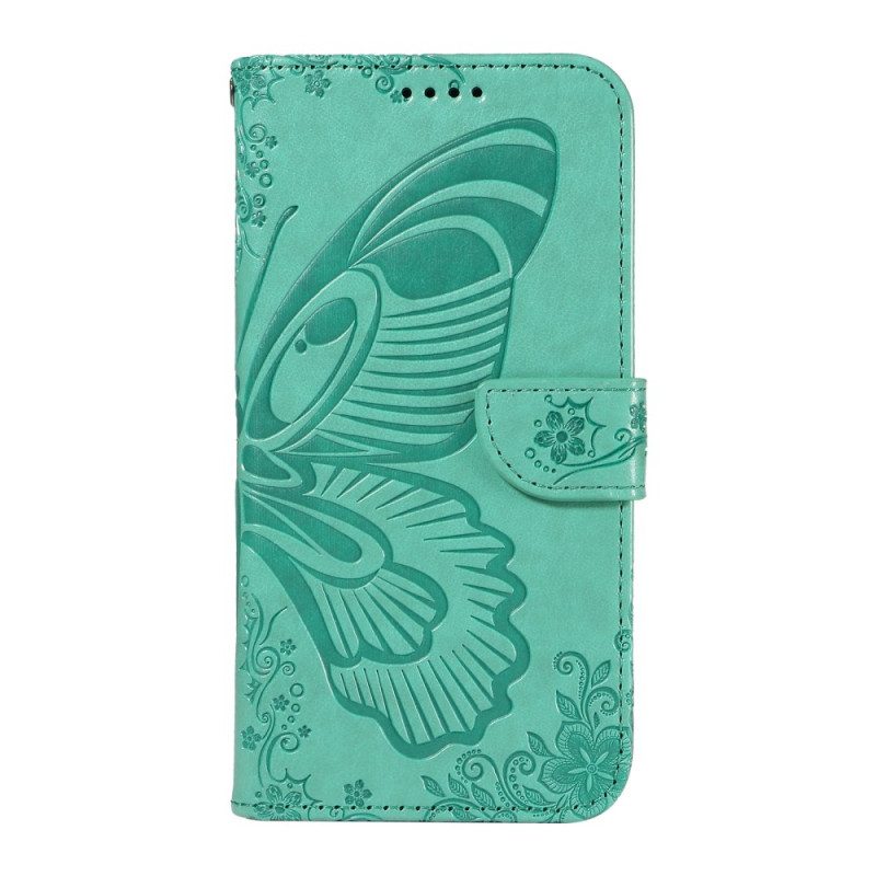Läderfodral Poco C75 Telefonfodral Grafisk Fjäril