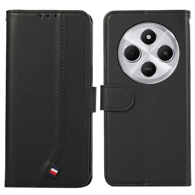 Läderfodral Poco C75 Telefonfodral Rfid-skydd 3 Kortfack