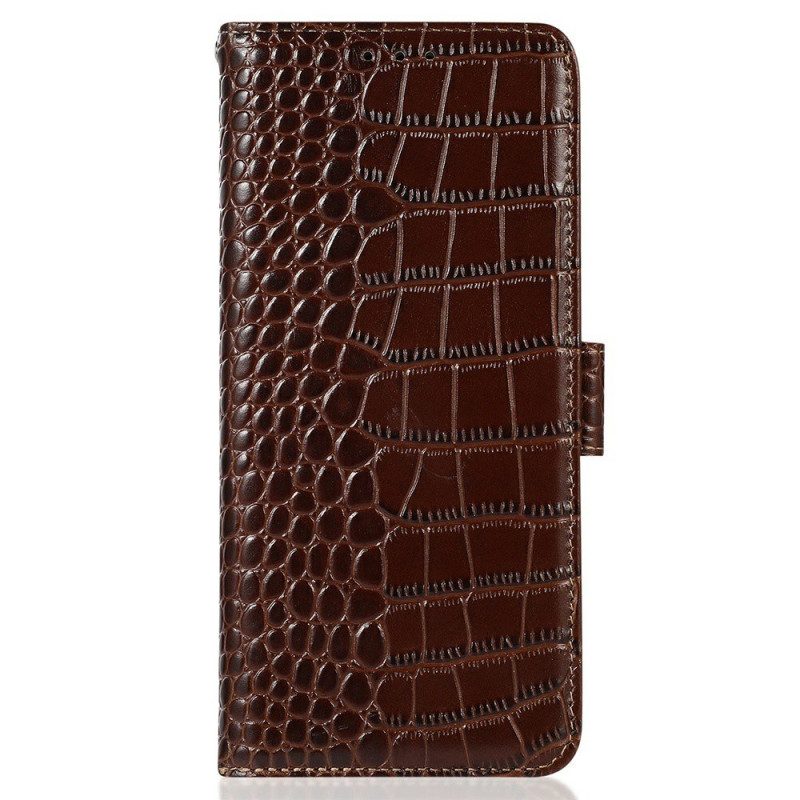 Läderfodral Poco X7 5g Telefonfodral Krokodilstrukturerat Läder