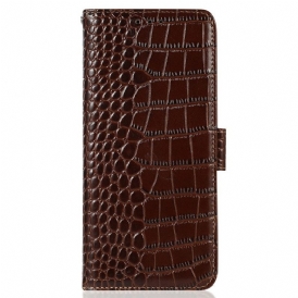 Läderfodral Poco X7 5g Telefonfodral Krokodilstrukturerat Läder