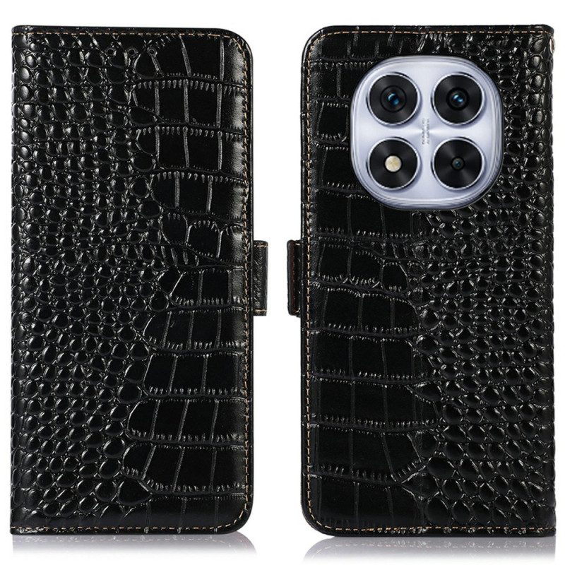 Läderfodral Poco X7 5g Telefonfodral Krokodilstrukturerat Läder