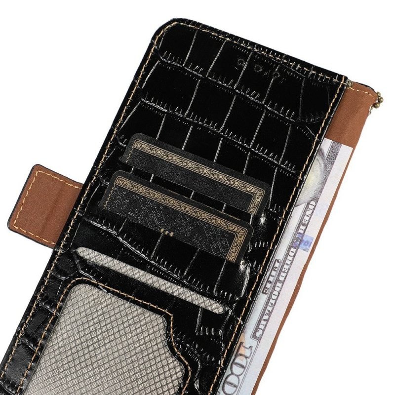 Läderfodral Poco X7 5g Telefonfodral Krokodilstrukturerat Läder