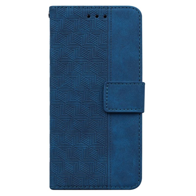 Läderfodral Poco X7 5g Telefonfodral Vävt Mönster