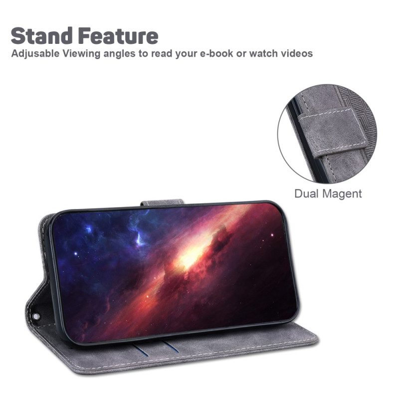 Läderfodral Poco X7 5g Telefonfodral Vävt Mönster