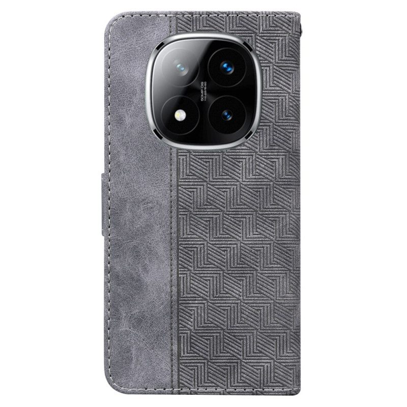 Läderfodral Poco X7 5g Telefonfodral Vävt Mönster