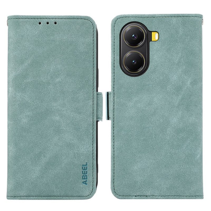 Läderfodral Poco X7 Pro 5g Telefonfodral Abeel Vintage Mockaeffekt