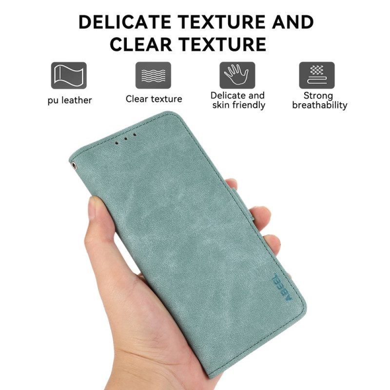 Läderfodral Poco X7 Pro 5g Telefonfodral Abeel Vintage Mockaeffekt