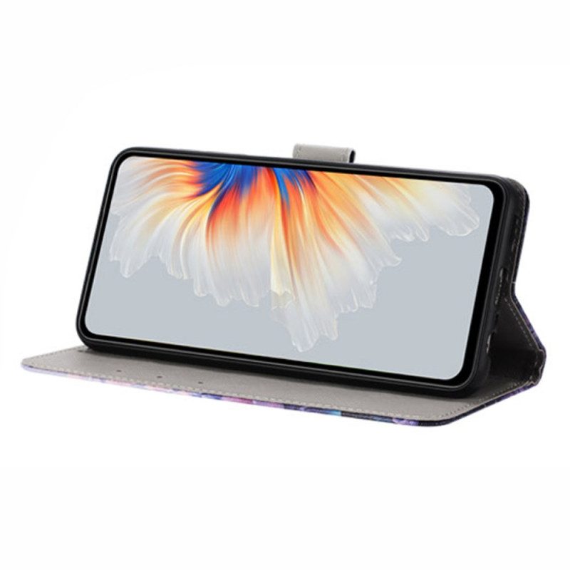 Läderfodral Poco X7 Pro 5g Telefonfodral Lila Blommor