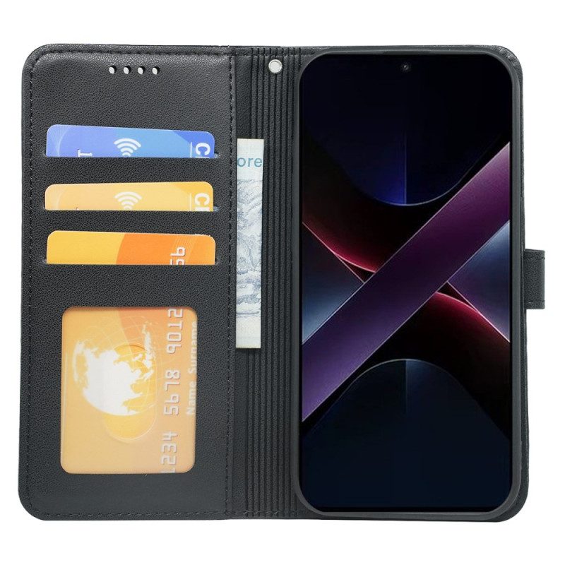 Läderfodral Poco X7 Pro 5g Telefonfodral Premium Med Rem