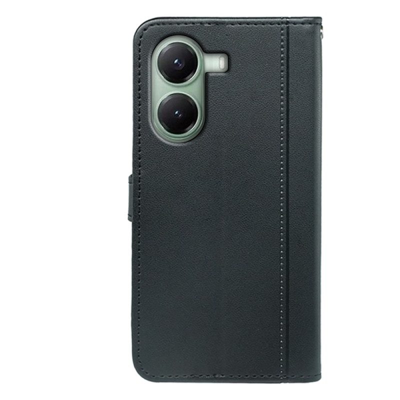 Läderfodral Poco X7 Pro 5g Telefonfodral Premium Med Rem