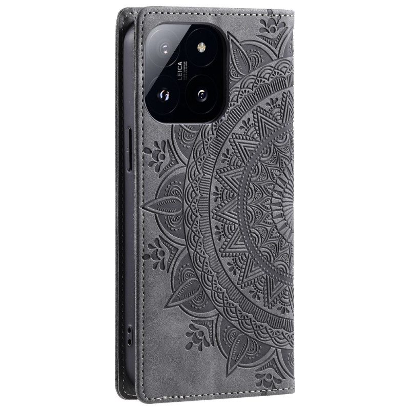 Läderfodral Xiaomi 14 Telefonfodral Mandala Mockaeffekt