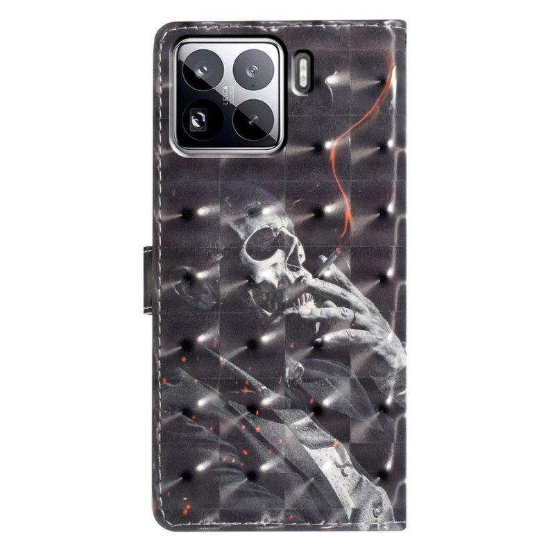 Läderfodral Xiaomi 15 Pro Telefonfodral 3d-rökskelett