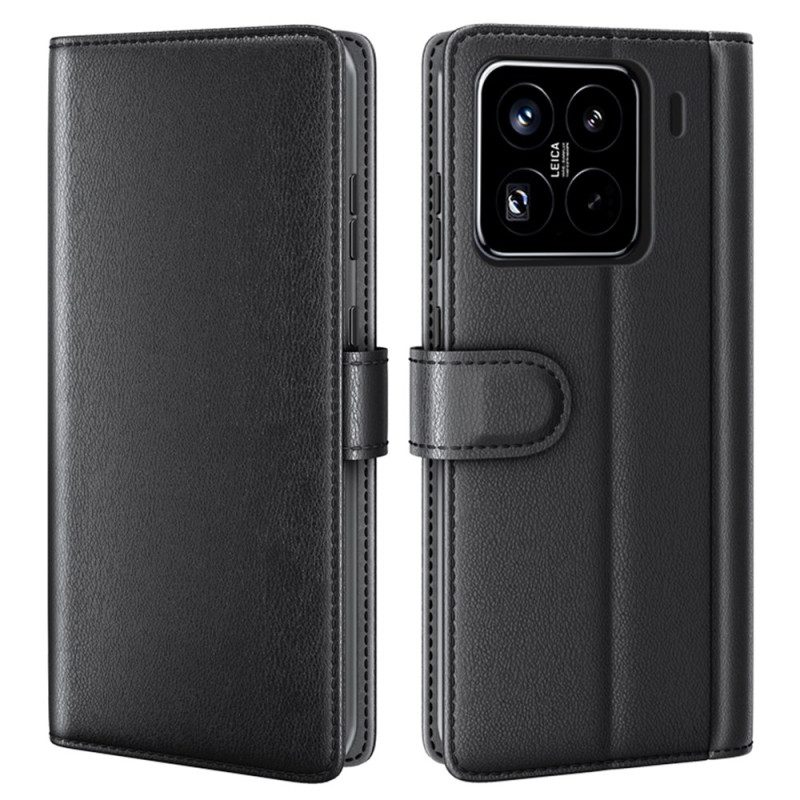 Läderfodral Xiaomi 15 Pro Telefonfodral Äkta Läder