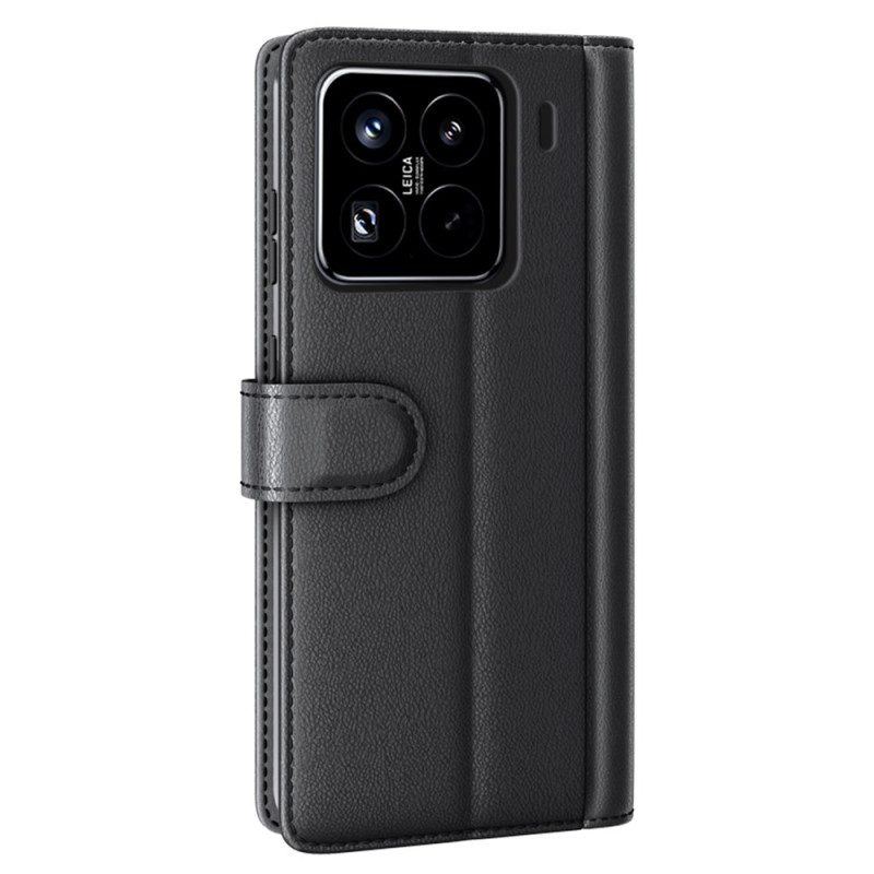 Läderfodral Xiaomi 15 Pro Telefonfodral Äkta Läder