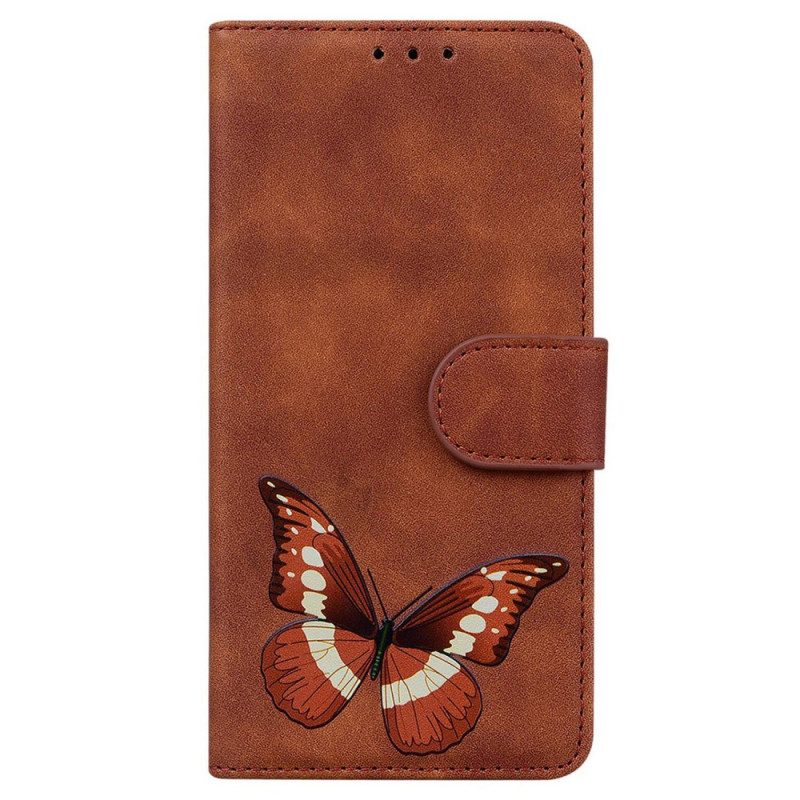 Läderfodral Xiaomi 15 Pro Telefonfodral Fjärilsmockeffekt