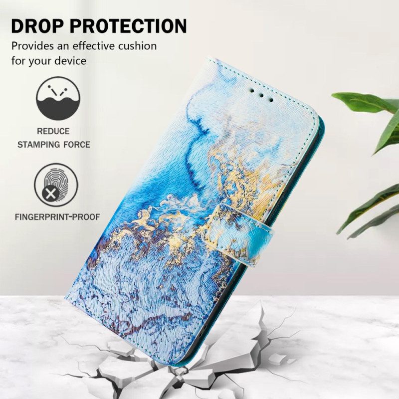 Läderfodral Xiaomi 15 Pro Telefonfodral Havsmarmor