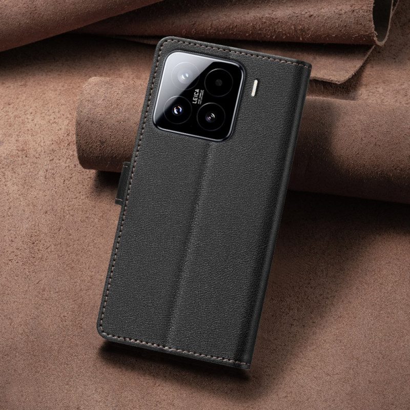 Läderfodral Xiaomi 15 Pro Telefonfodral Klassisk Binfen Färg