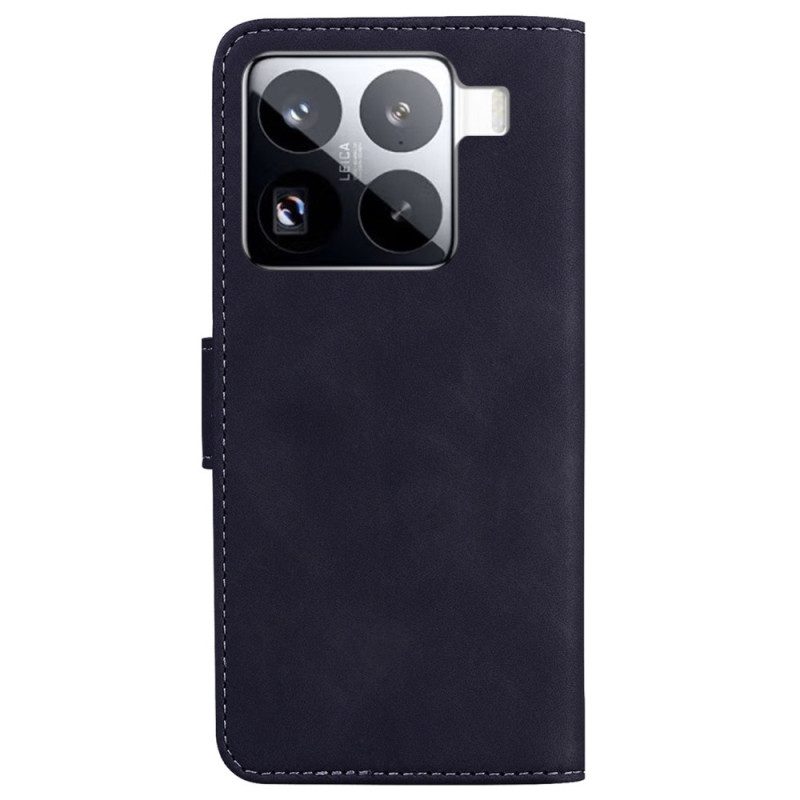 Läderfodral Xiaomi 15 Pro Telefonfodral Mockaeffekt