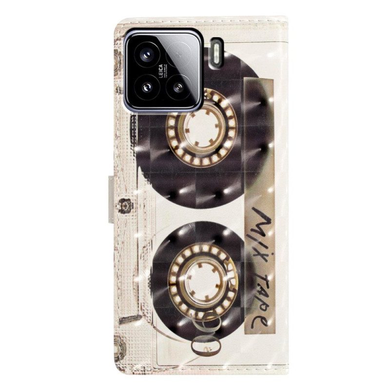 Läderfodral Xiaomi 15 Telefonfodral 3d-kassettstil