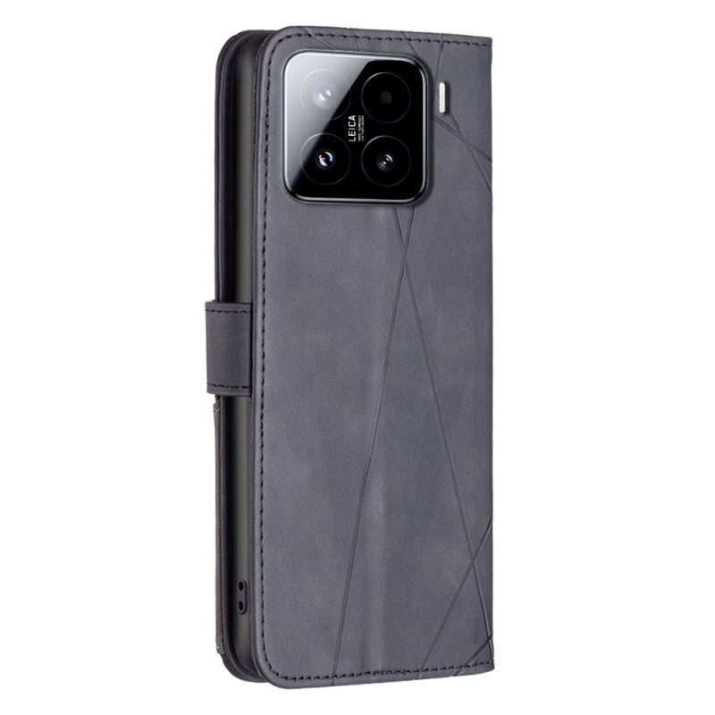 Läderfodral Xiaomi 15 Telefonfodral Binfencolor-geometri