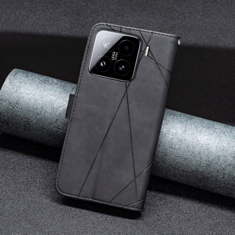 Läderfodral Xiaomi 15 Telefonfodral Binfencolor-geometri