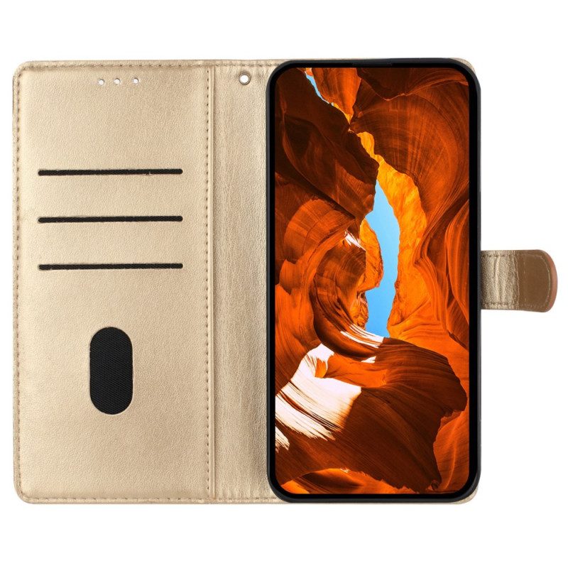 Läderfodral Xiaomi 15 Telefonfodral Fjärilar Och Blommor