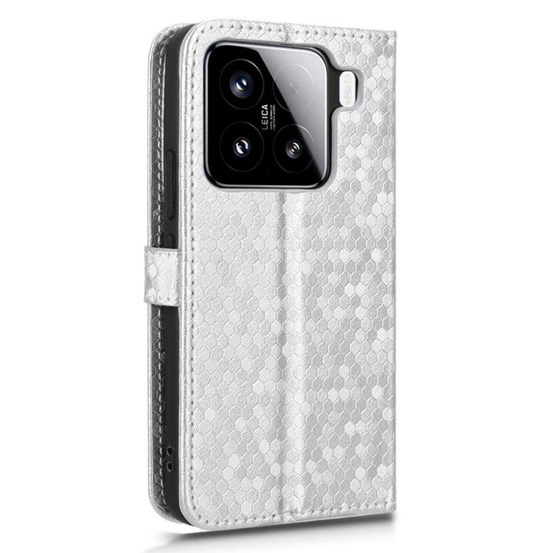 Läderfodral Xiaomi 15 Telefonfodral Glänsande Prickar
