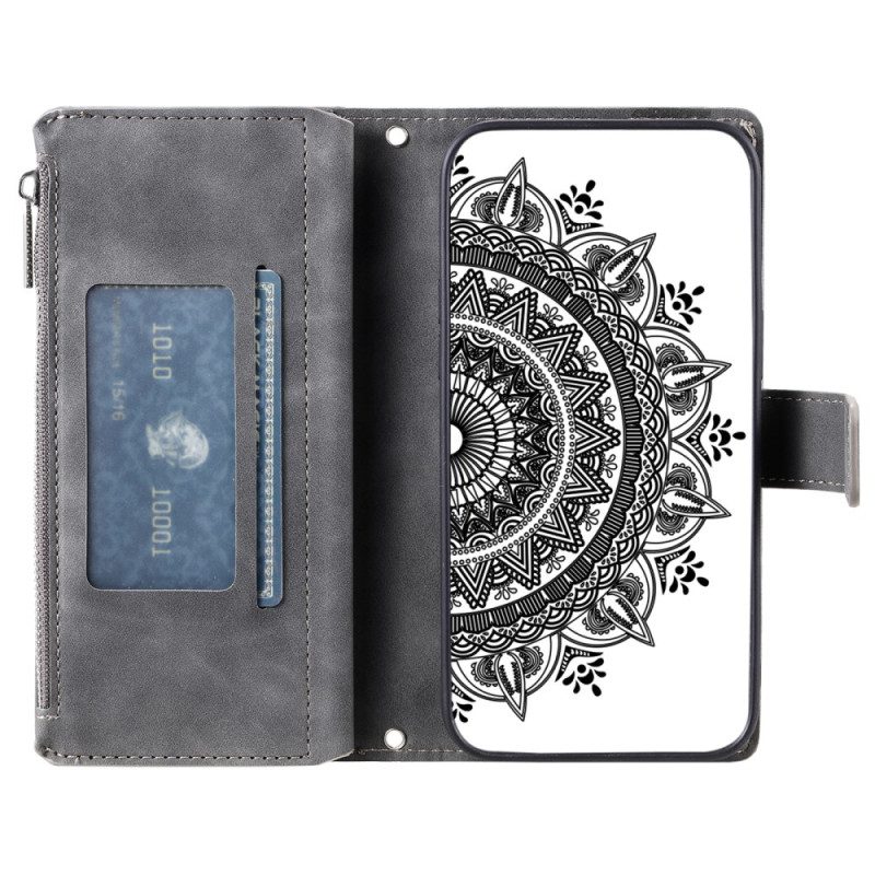 Läderfodral Xiaomi 15 Telefonfodral Plånbok Med Mandala-effekt I Mocka