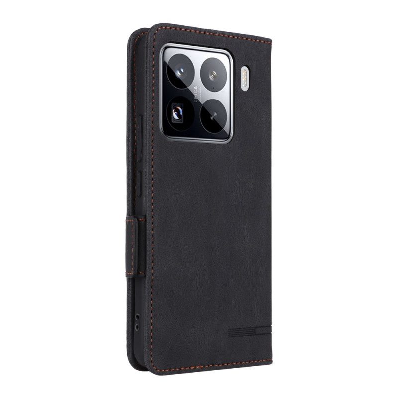 Läderfodral Xiaomi 15 Telefonfodral Plånbok Med Metallisk Dekoration